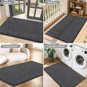 BEQHAUSE Dirt Trapper Door Mat has reinforced edges to resist curling.