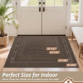 BEQHAUSE Dirt Trapper non-slip back keeps mat secure indoors