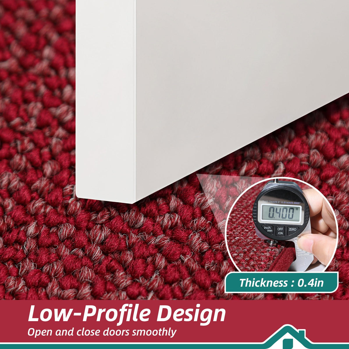 BEQHAUSE Dirt Trapper non-slip backing holds firmly on dry floors.