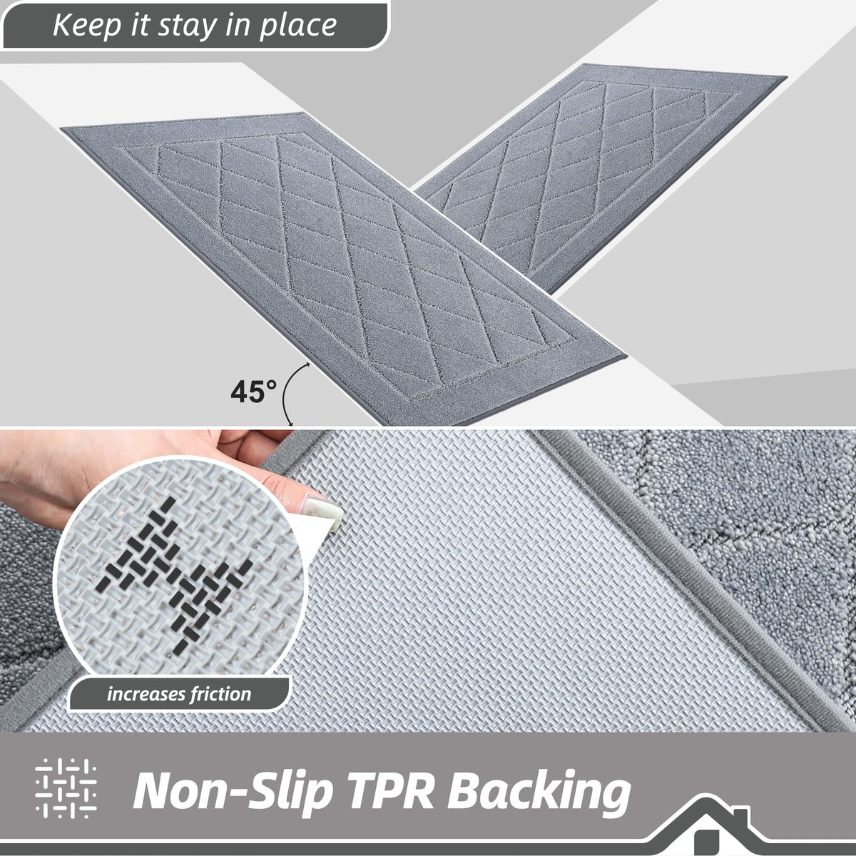 BEQHAUSE Dirt Trapper Door Mat stain-resistant surface easy to clean