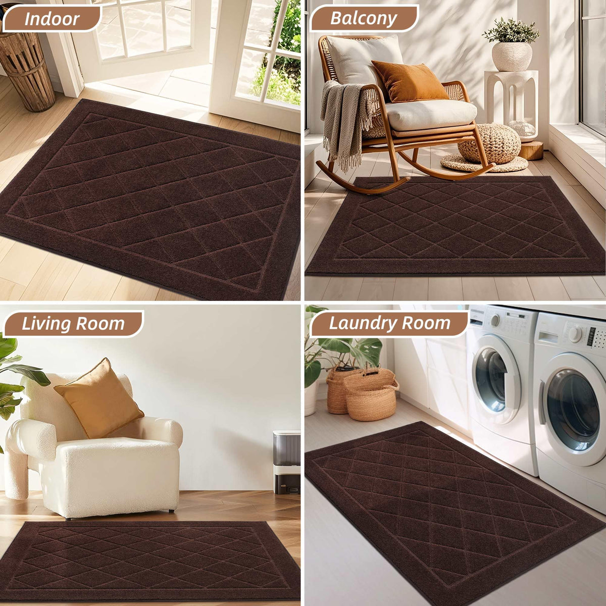 BEQHAUSE door mat with stylish pattern fits many decor styles.