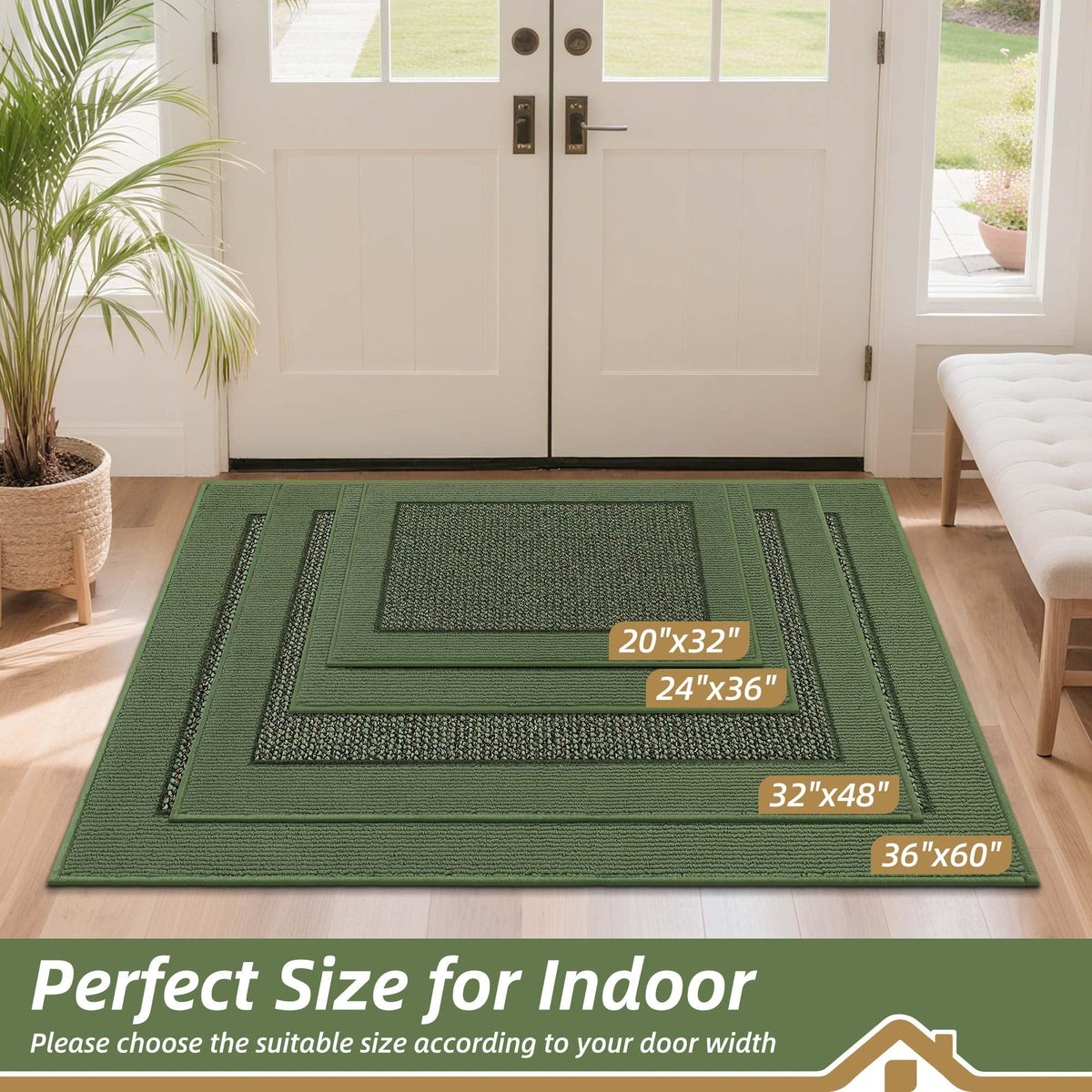 BEQHAUSE dirt-trapper mat with non-slip backing for a clean entry