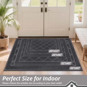 BEQHAUSE Dirt Trapper entryway mat shows non-slip backing for safe indoor use