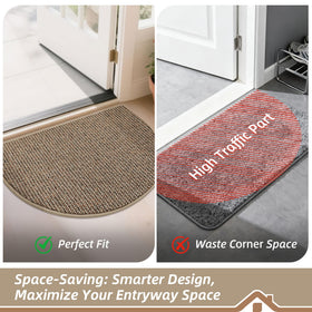 BEQHAUSE Dirt Trapper front door mat blends modern taupe style.