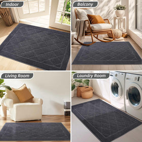 BEQHAUSE Polyester yarn mat is easy to clean with vacuum or rinse