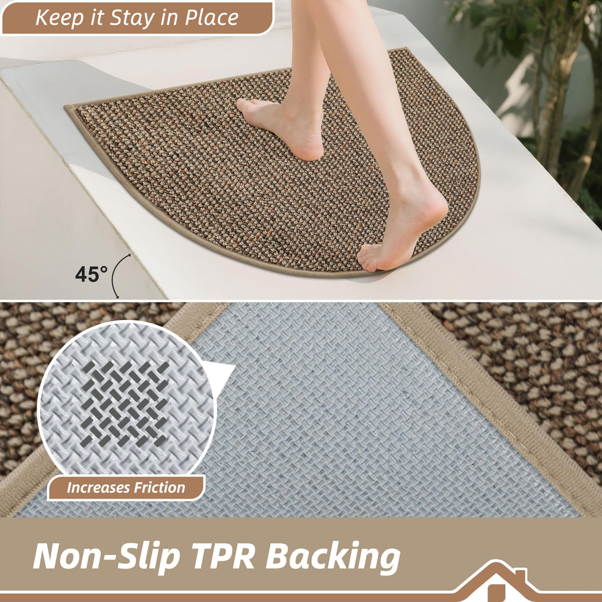BEQHAUSE Dirt Trapper washable mat cleans easily with broom or machine wash.