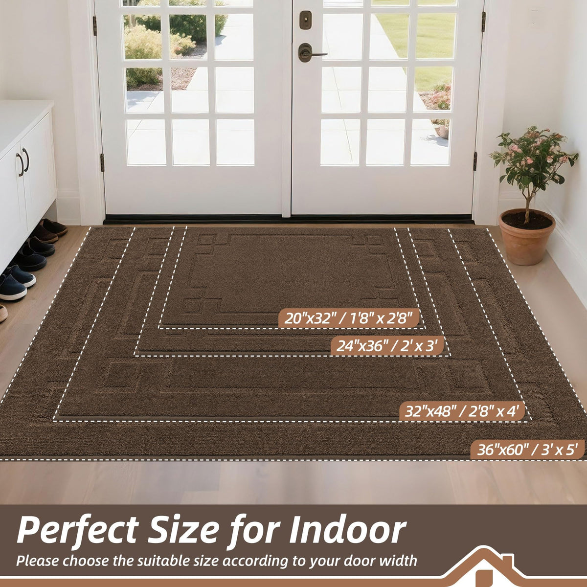 BEQHAUSE dog paw-door mat helps trap mud after outdoor walks