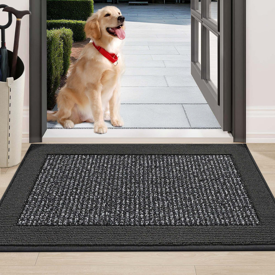 BEQHAUSE 24x36 front door mat traps dirt and moisture