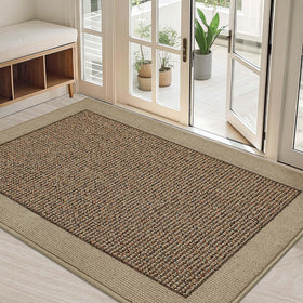 BEQHAUSE door mat 32x48 front view with low profile for easy door clearance.