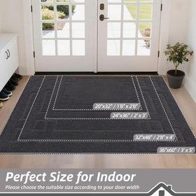 BEQHAUSE door mat dirt-scrape design traps debris at entry