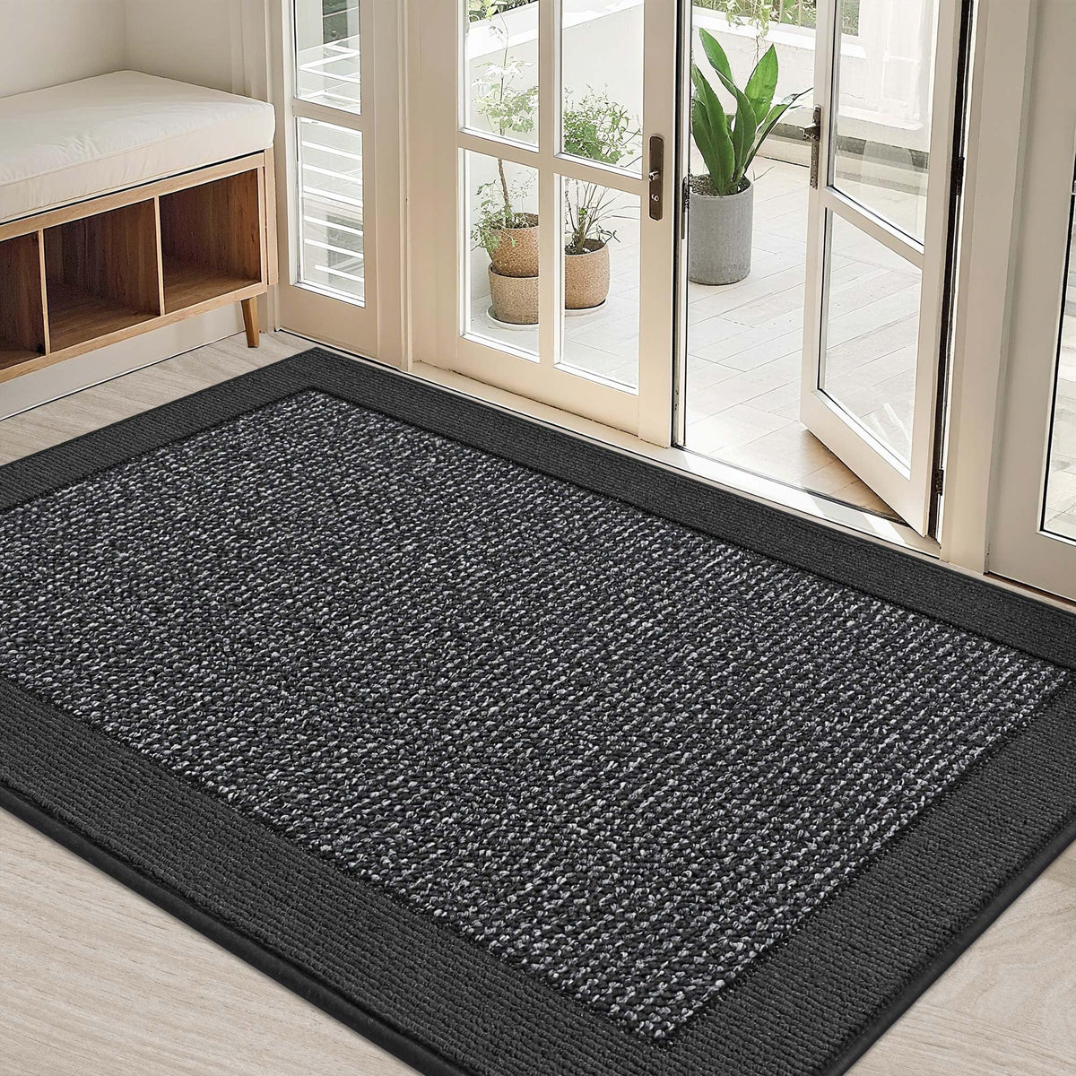 BEQHAUSE dirt-trap 32x48 door mat keeps floors clean after rain or mud