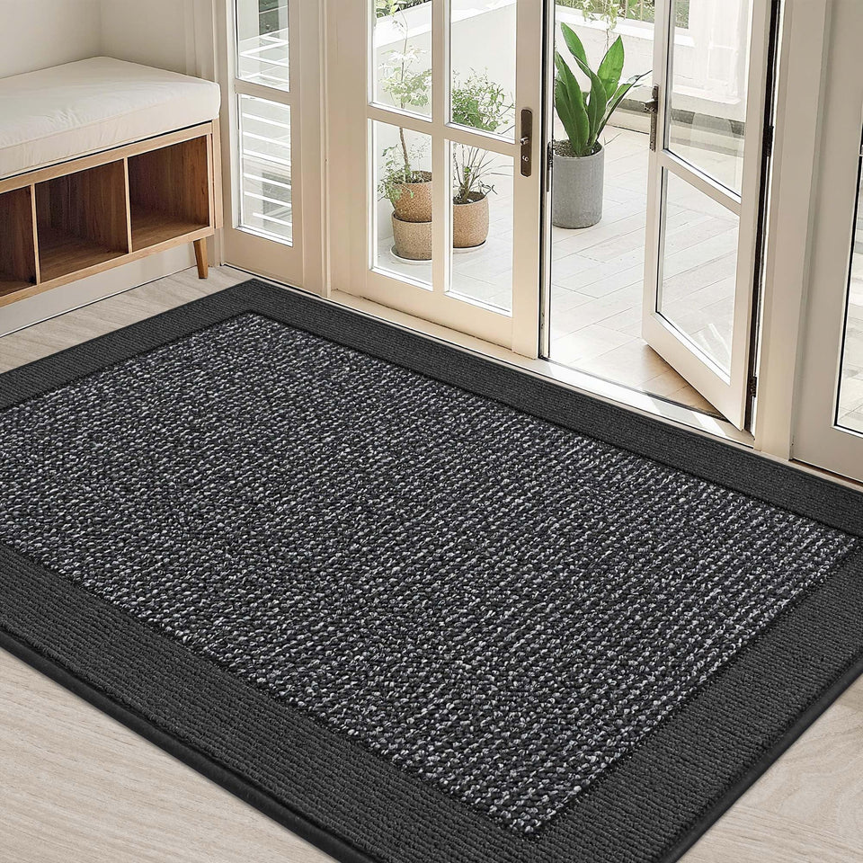 BEQHAUSE dirt-trap 32x48 door mat keeps floors clean after rain or mud