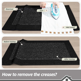 BEQHAUSE door mat easy-clean surface accepts broom or vacuum.