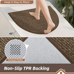 BEQHAUSE door mat placed at entrance demonstrates low profile clearance under doors