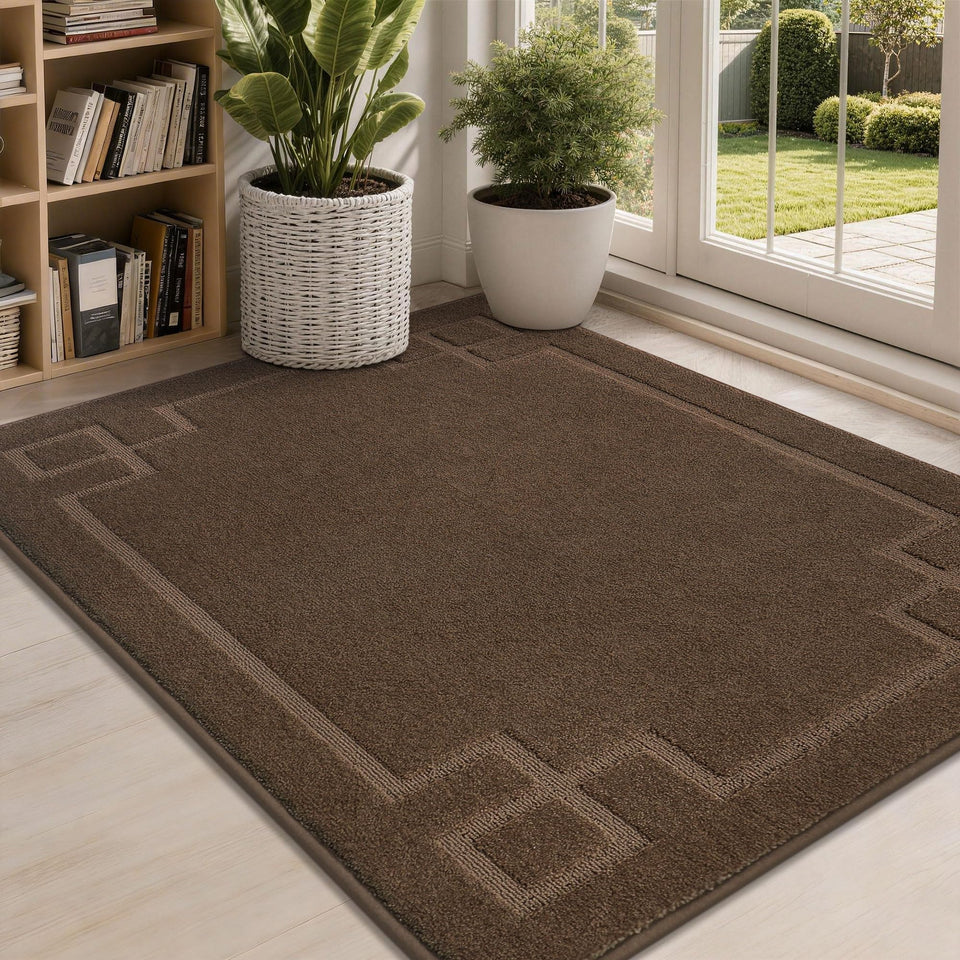 BEQHAUSE door mat front door absorbent and dirt-scraping for clean entryways