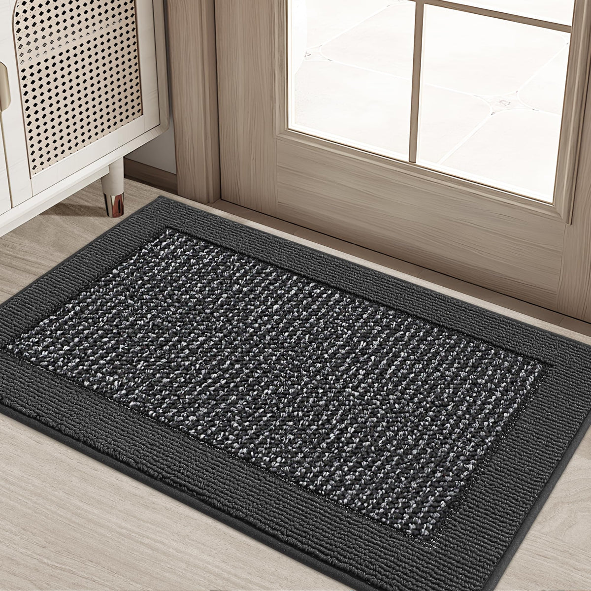 BEQHAUSE indoor door mat front view showing dry entry with low-profile design