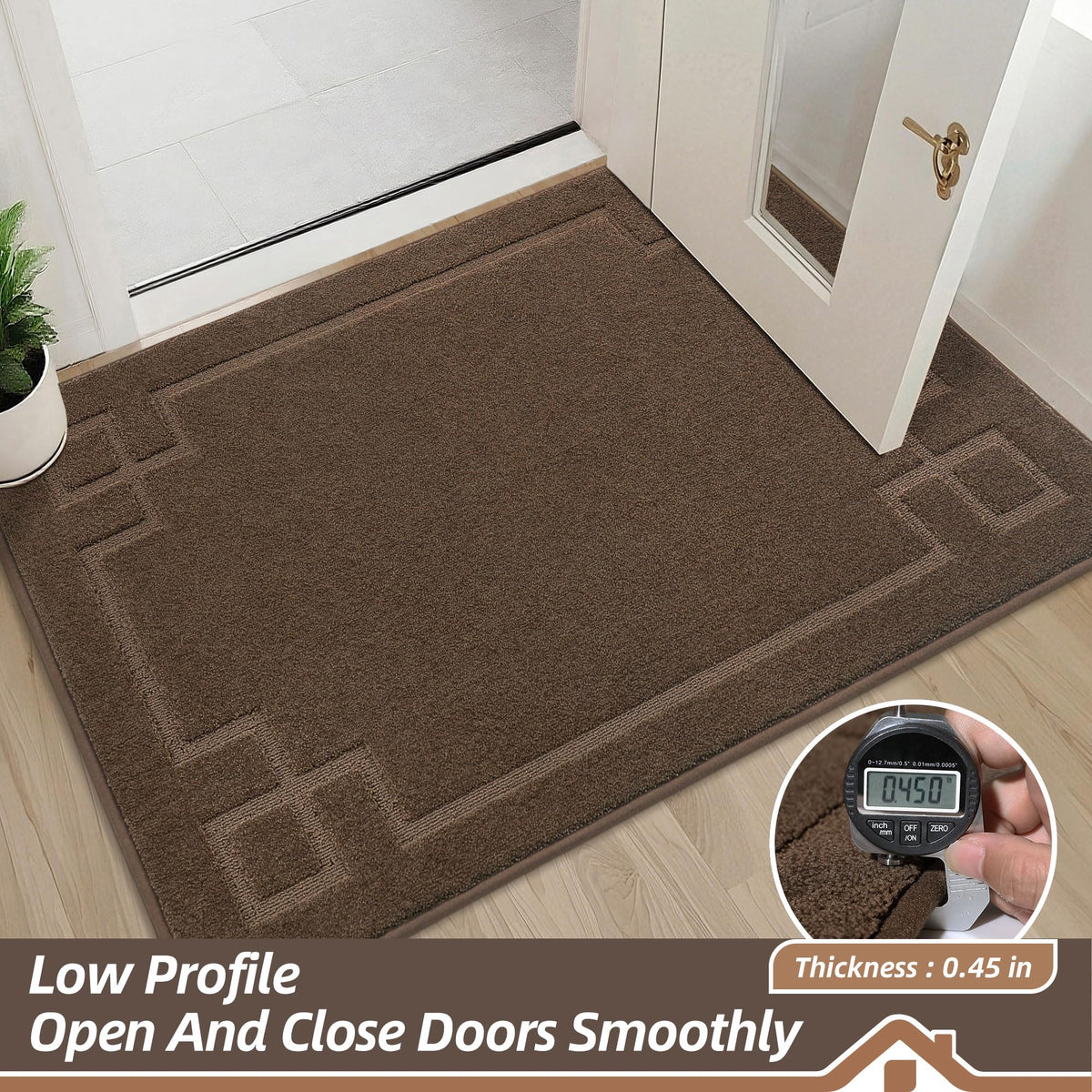 BEQHAUSE door mat low-profile edge reinforced for seamless door clearance