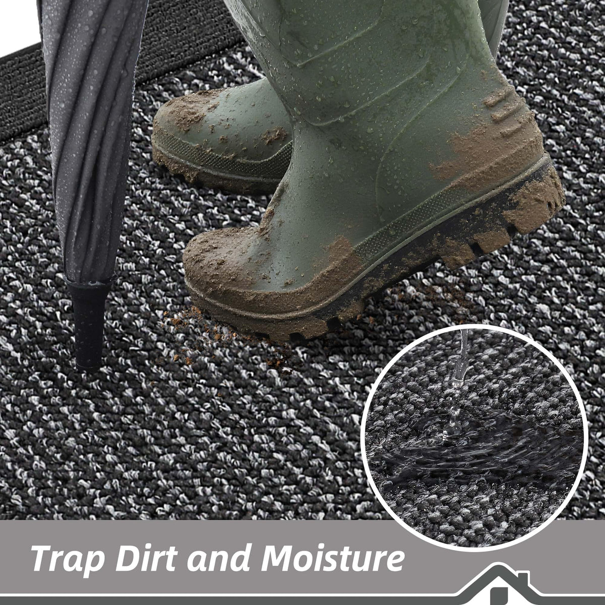 BEQHAUSE non-slip backing helps mat stay in place on dry floors