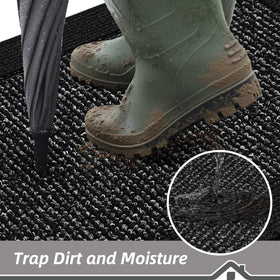 BEQHAUSE door mat non-slip back texture keeps it in place.