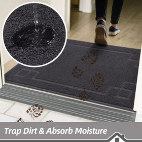 BEQHAUSE door mat non-slip back stays put on dry floors