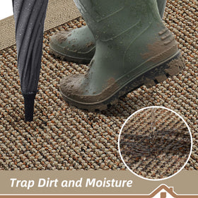 BEQHAUSE door mat with non-slip backing stays put on dry indoor floors