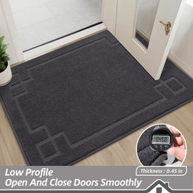 BEQHAUSE door mat stain-resistant surface stays vibrant after washes