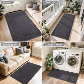 BEQHAUSE door mat weather-ready handles rain, mud, and snow