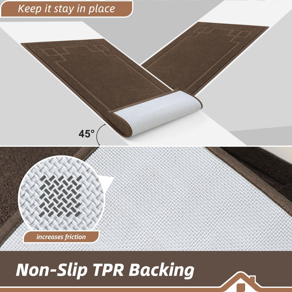 BEQHAUSE door mat washable and stain-resistant for easy upkeep