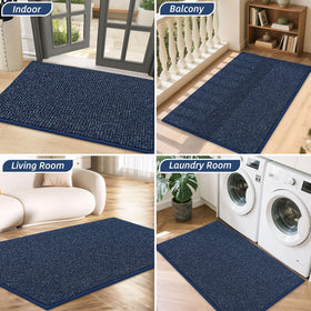 Durable non-slip backing minimizes slips on smooth floors for BEQHAUSE mat.