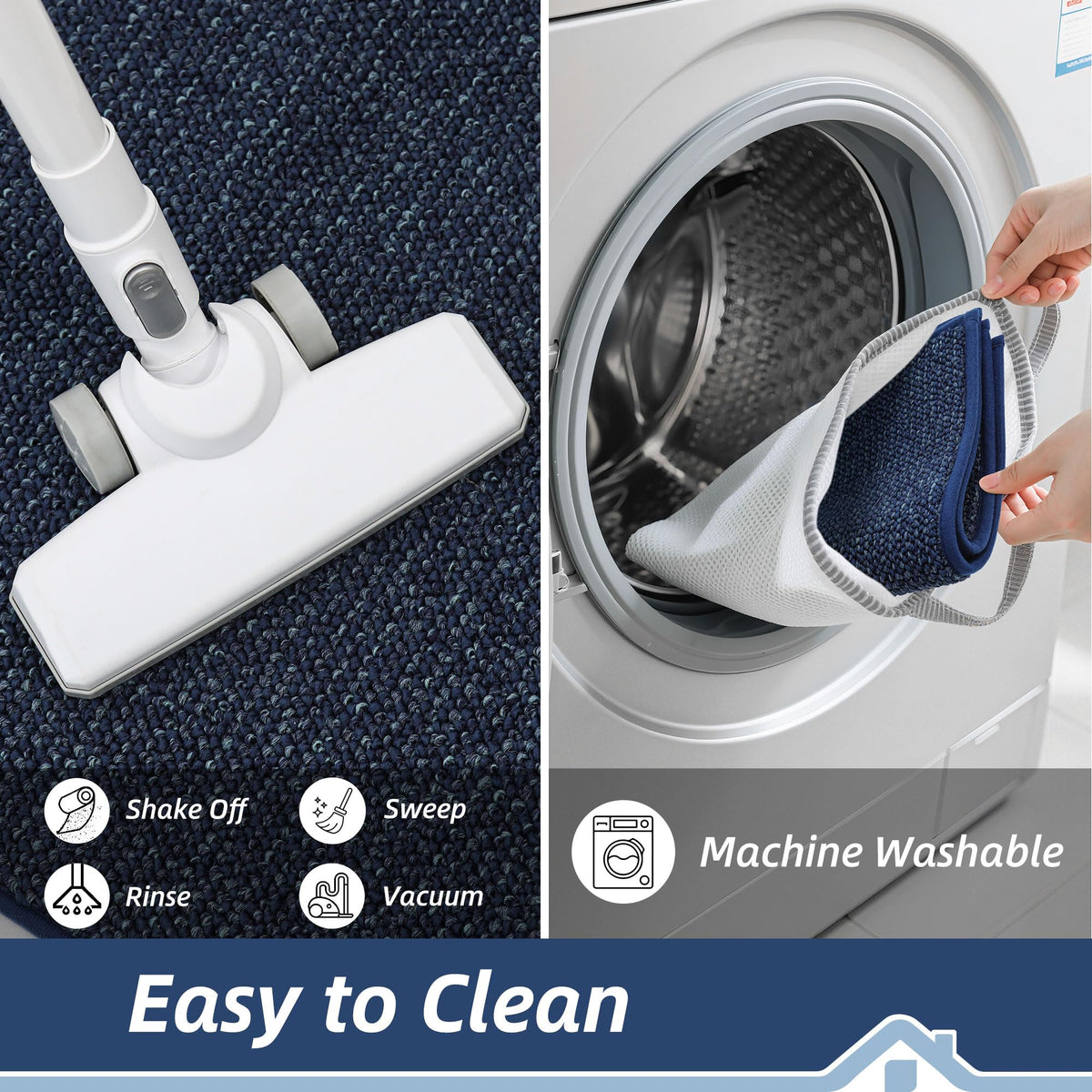 Easily cleans BEQHAUSE mat with broom, vacuum, or hose rinse.