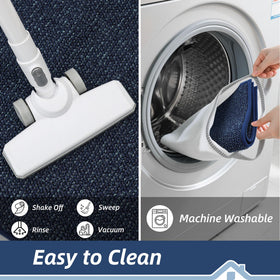 Easily cleans BEQHAUSE mat with broom, vacuum, or hose rinse.