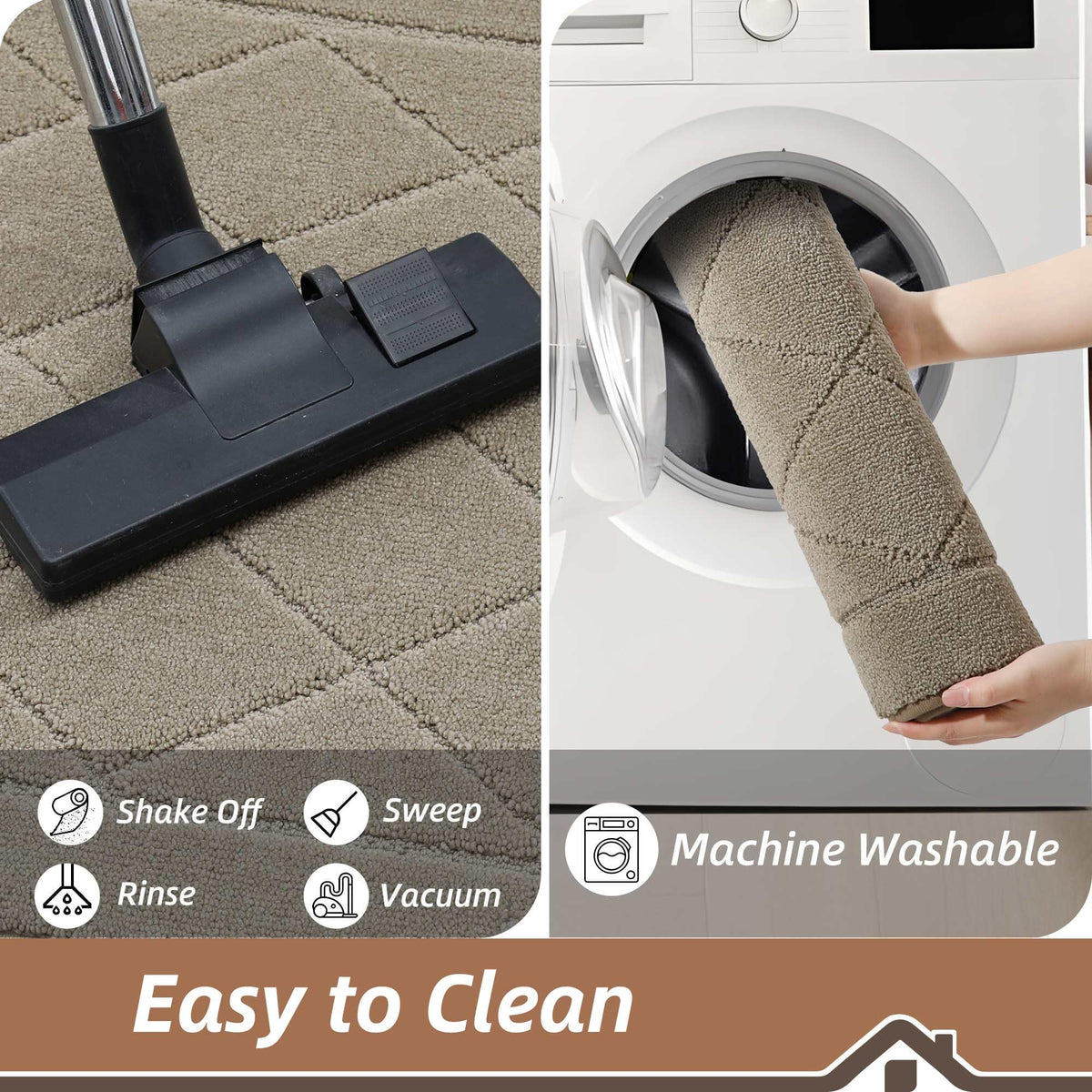 BEQHAUSE Front-door beige mat adds welcoming style and weather protection