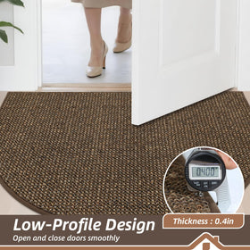 BEQHAUSE brown front door mat blends with decor while welcoming guests