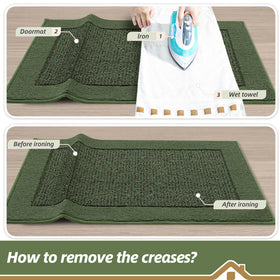 BEQHAUSE green door mat complements home decor