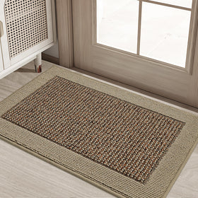 BEQHAUSE indoor door mat 20x32 taupe traps dirt and keeps floors clean