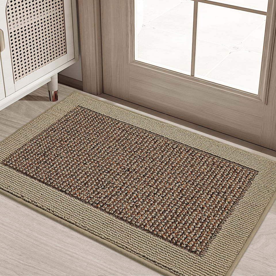BEQHAUSE indoor door mat 20x32 taupe traps dirt and keeps floors clean