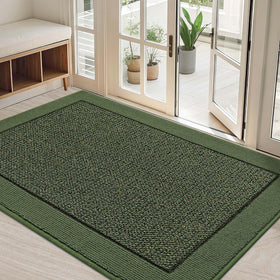 BEQHAUSE indoor door mat 32x48 in green traps dirt and moisture
