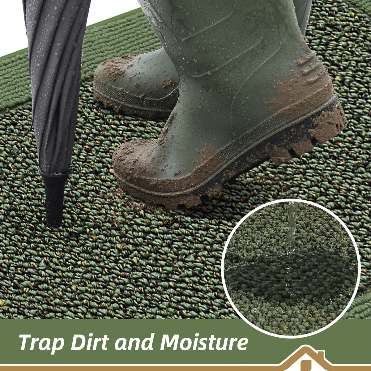 BEQHAUSE washable front-door mat with low-profile design