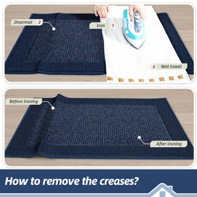 BEQHAUSE weather-ready blue entry mat, great for rainy days.