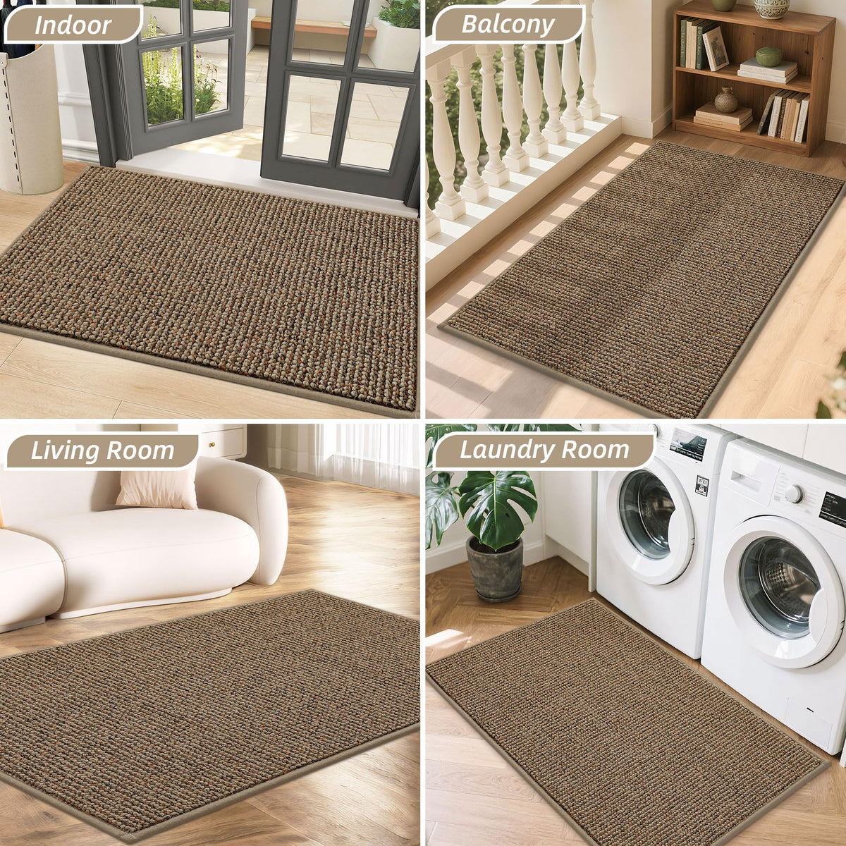 BEQHAUSE Dirt Trapper door mat beige color complements neutral entrances