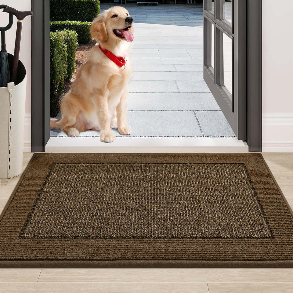 BEQHAUSE indoor door mat front view traps dirt to keep entryways clean