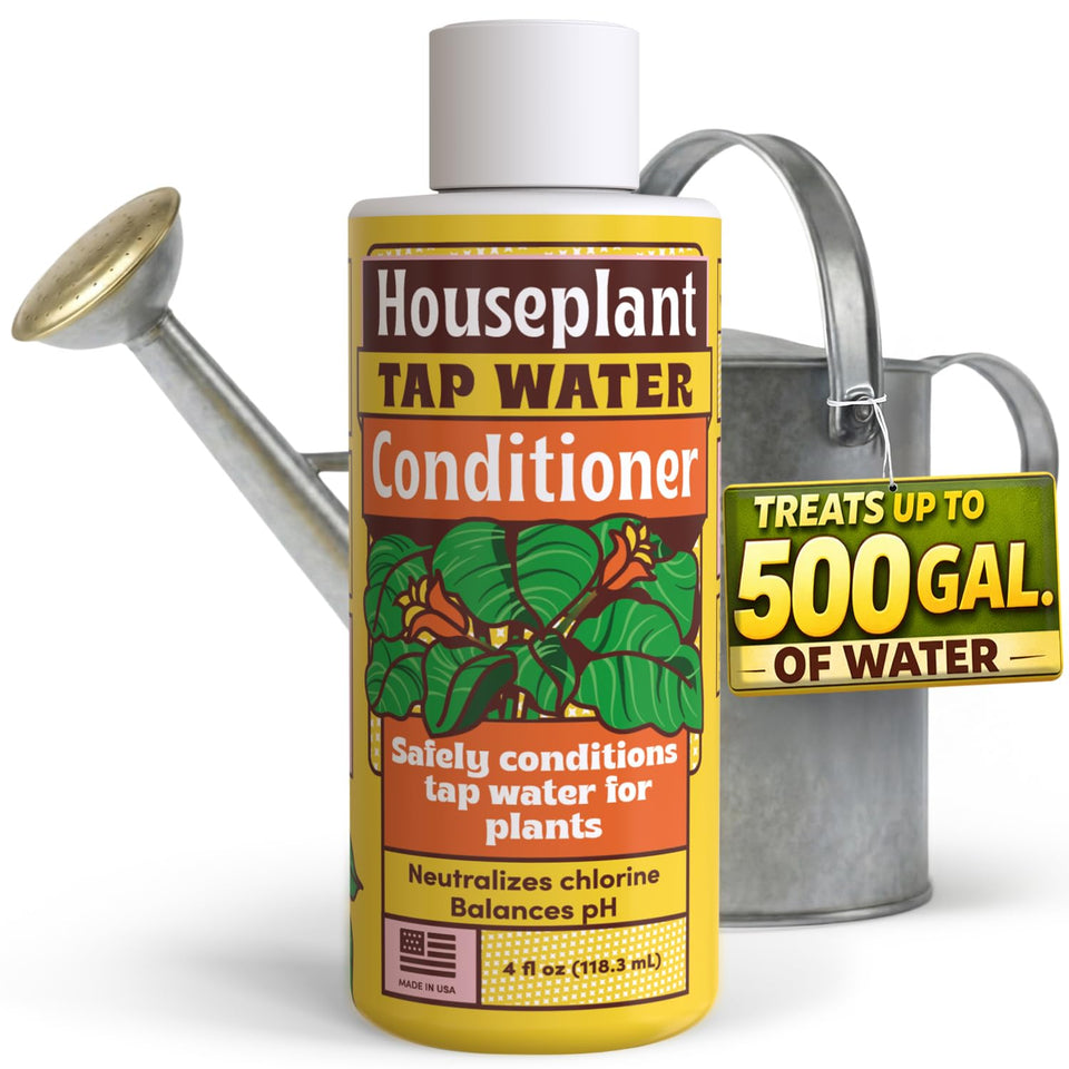 Berkland Tap Water Conditioner bottle close-up for healthier indoor plants