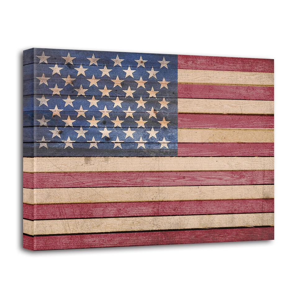 Berlun vintage canvas American flag wall decor adds timeless patriotism to any space.