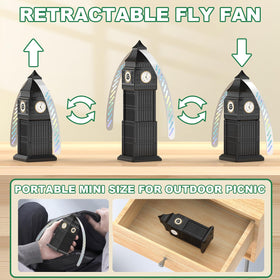 Bermoso fly fans include a hangable design for versatility.