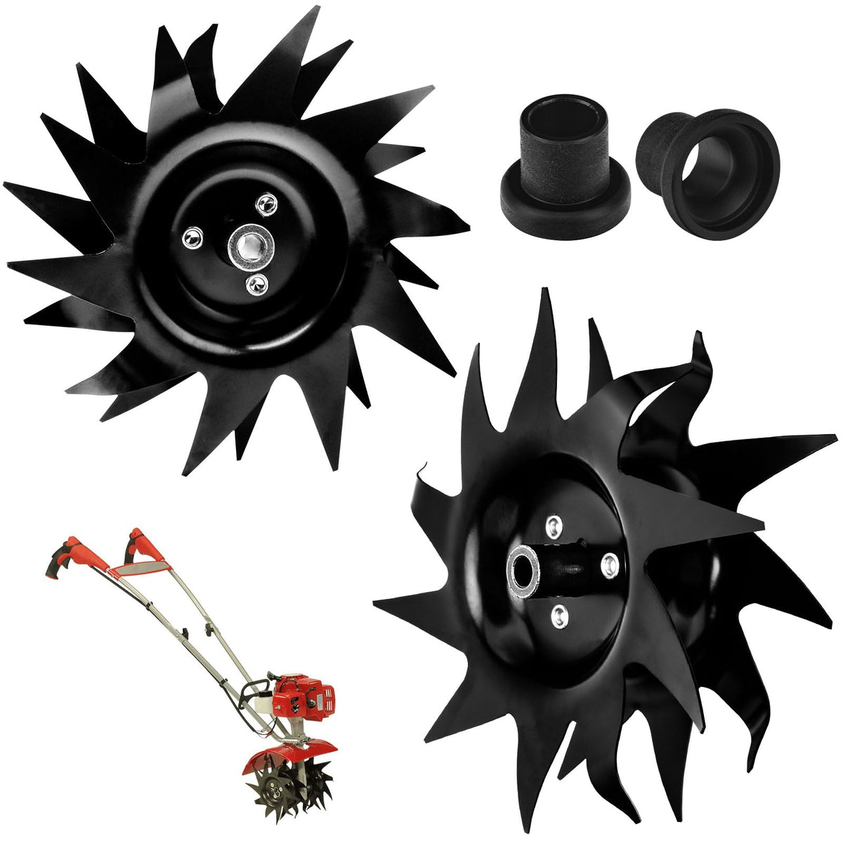 BERPSE 1622 power tiller tines perform deep tilling up to 10 inches for looser soil.