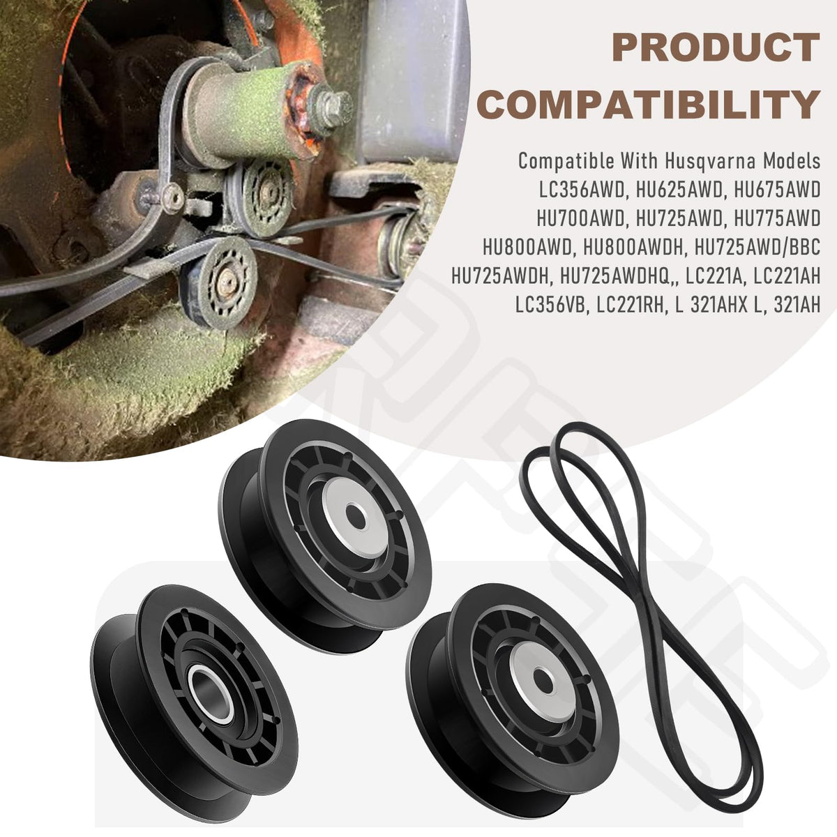 BERPSE belt repair kit installation guide visualizing steps for faster mower belt repair.