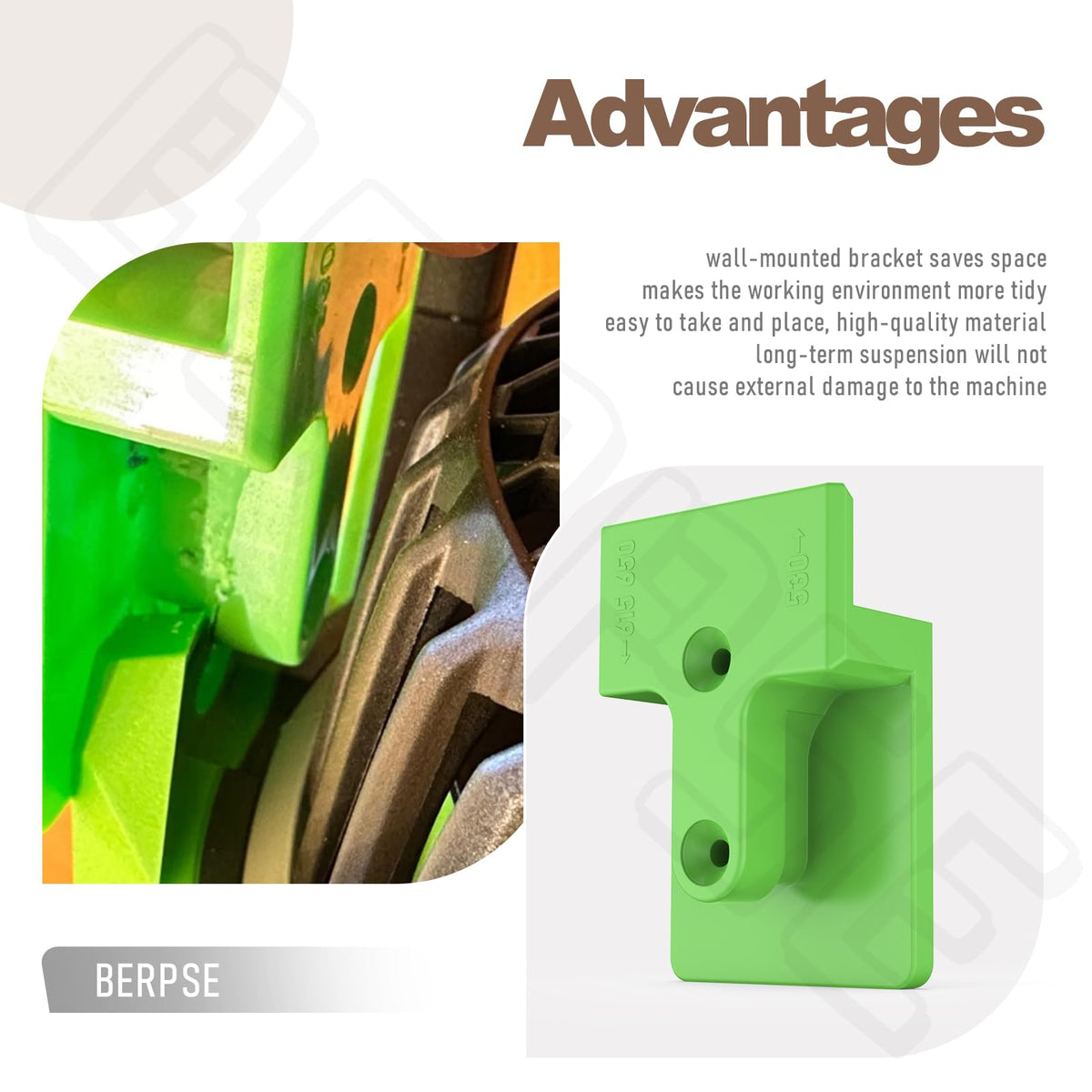 BERPSE easy screw-in installation for secure blower hanging.