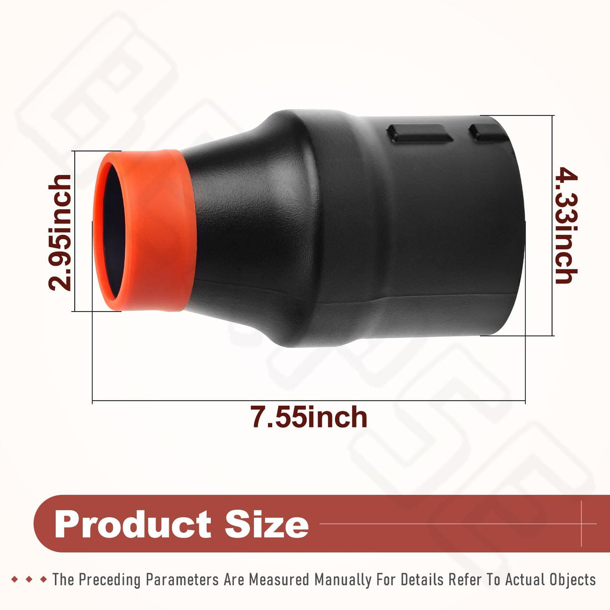 BERPSE eight-inch drying nozzle extends reach for thorough vehicle drying.