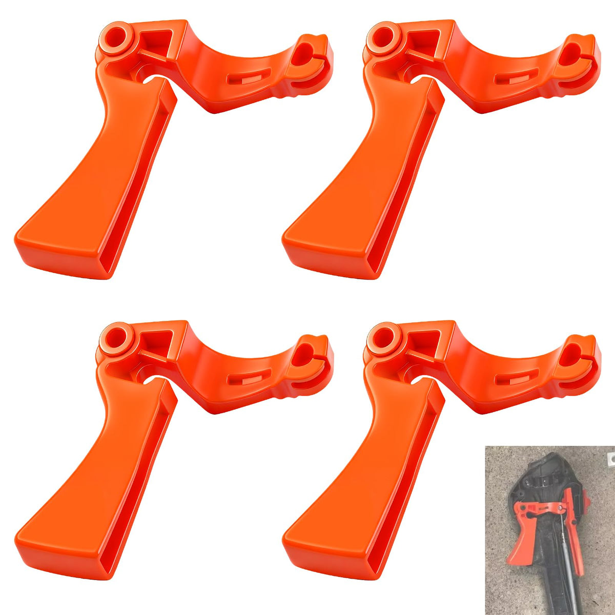 BERPSE throttle triggers 4-pack side view for Echo trimmers, durable replacement