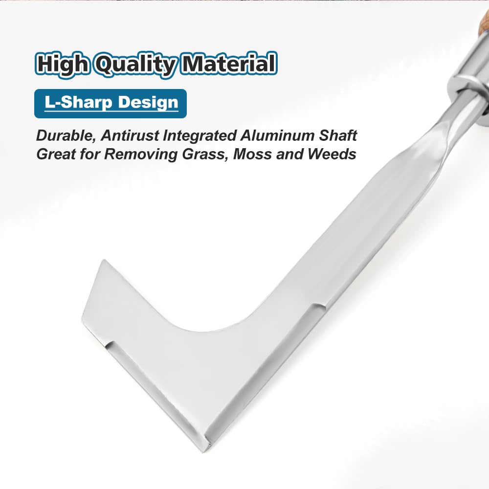 Berry&Bird L-shaped blade reaches tight corners and under edges.